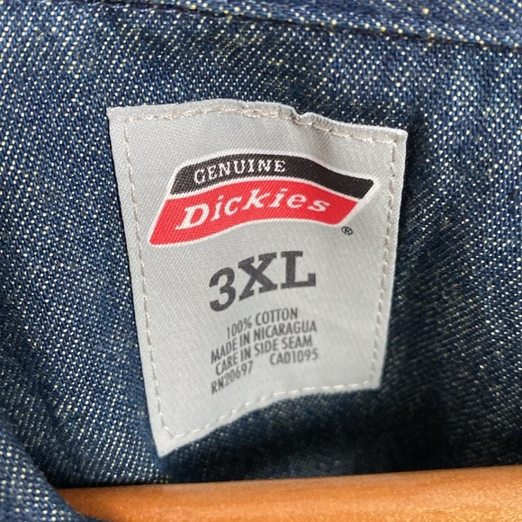 Dickies Denim Shirt Long Sleeve Button Down Cotton Size 3XL - Picture 5 of 10